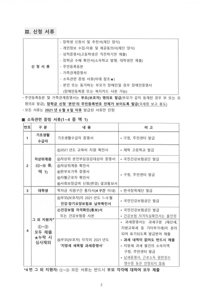 2021학년도 하나금융나눔재단(하나은행) 장학생 선발 안내 4